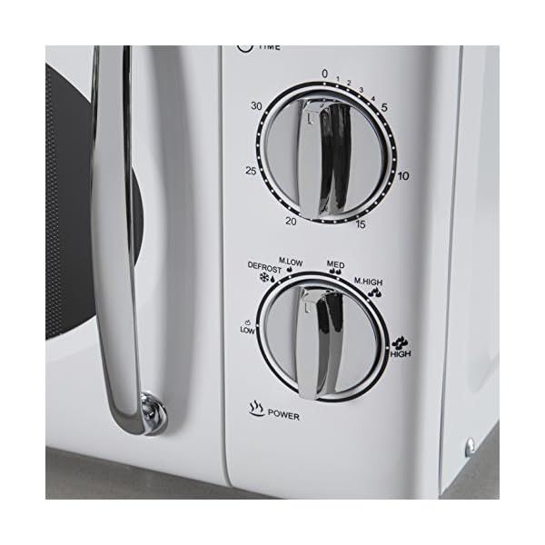Tower-T24017-Manual-Solo-Microwave-with-6-Power-Levels-30-Minute-Timer-Defrost-Function-Stainless-Steel-Interior-800-W-20-liters-White Tower T24017 20L Manual Microwave with 800W Power Output and 30 Minute Timer, Stainless Steel,White