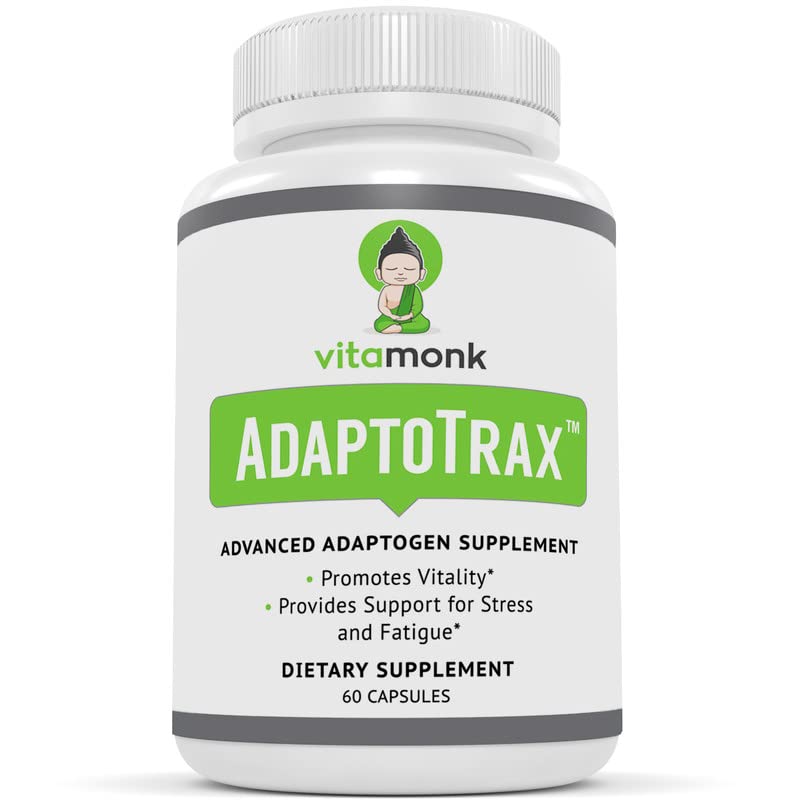 ADAPTOTRAX™ All-in-One Adaptogens Supplement Complex - Optimal, Brain Boost, and Energy Adaptogenic Herbs Blend - The Only Complete Adaptogen Supplements Formula - 60 All-Natural Capsules