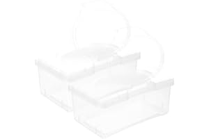 BESPORTBLE 2pcs Wipes Box with Lid 1400ml Plastic Wet Wipe Dispenser Case Dustproof Storage for Home Kitchen