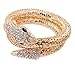 iNewcow Vintage Retro Punk Crystal Chunky Curved Stretch Snake Bracelet Gold For Nightclub Party