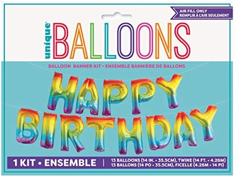 Rainbow Happy Birthday Foil Letter Balloon Banner Kit (35cm) - Perfect for Memorable Celebrations - 1 Set - Image 3