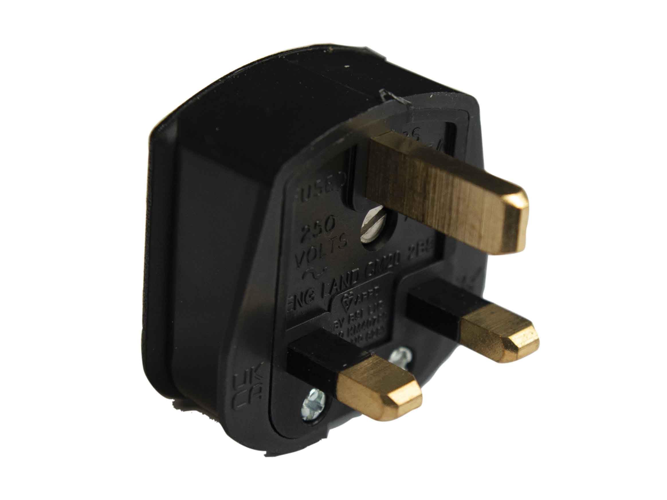 DENCON 13A 3 PIN RUBBER PLUG BLACK