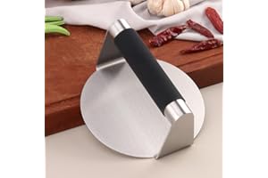 Stainless Steel Burger Press with Anti-Scald Handle, 5.5" Non Stick Hamburger Press Tool for Griddle