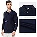 baleaf Men's Long Sleeve Golf Polo Shirt UPF 50 Quick Dry 3 Button Casual Work Outdoor Lightweight Performance Shirts Navy Size L