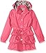 Pink Platinum Girls' Big 3 Tiered Ruffled Trench W/Satin Lining