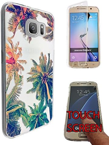 C0596 - Beautiful Tall Palm Coconut Trees Paradise Tropical Island Design Samsung Galaxy S7 edge G935 Fashion Trend CASE Gel Rubber Silicone Complete 360 Degrees Protection Flip Case Cover