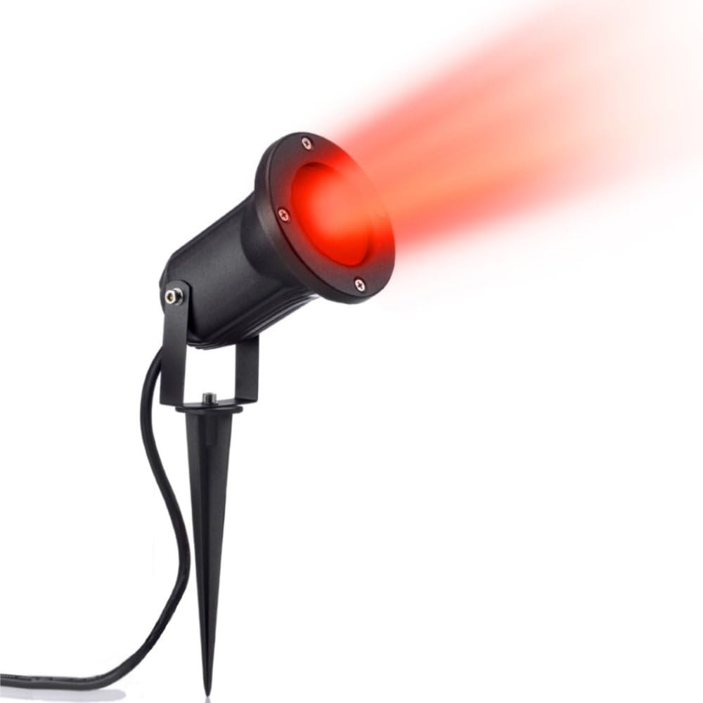 Auraglow Deep Recessed Garden Spike Light GU10 Holder IP65 Outdoor Uplighter Red Amazon.co.uk