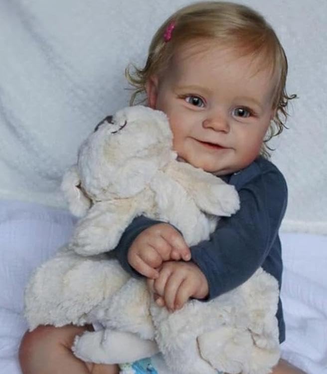 ZIYIUI 20 Inch Realistic Reborn Baby Dolls Full Body Silicone, 50cm Lifelike Newborn Baby Girl Doll with Blonde Hair & Plush Toy, Collectible Gift for Kids Age 3+