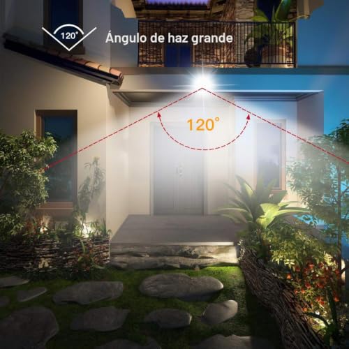 YIQIBRO 100W LED Outdoor Spotlights 2 Pieces, 10000LM 6500K Super Bright Cool White Outdoor LED Lights, IP67 Waterproof Projector for Garden, Terrace, Garage, Warehouse, Factory, Workshop