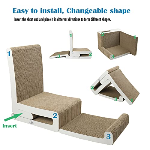 Goldway Cardboard Cat Scratchers for Indoor Cats, 3 in 1 Building Block