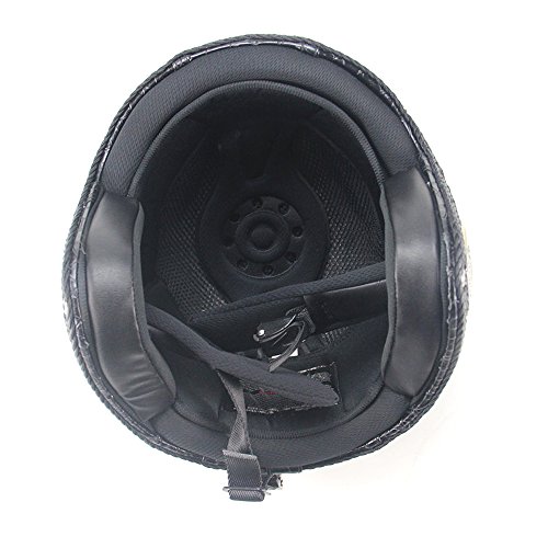 AUTOPDR Open Face Vintage Motorcycle Helmet PU Leather Harley 3/4 Motorcycle Chopper Bike for Helmet Goggle Mask L(59-60cm)
