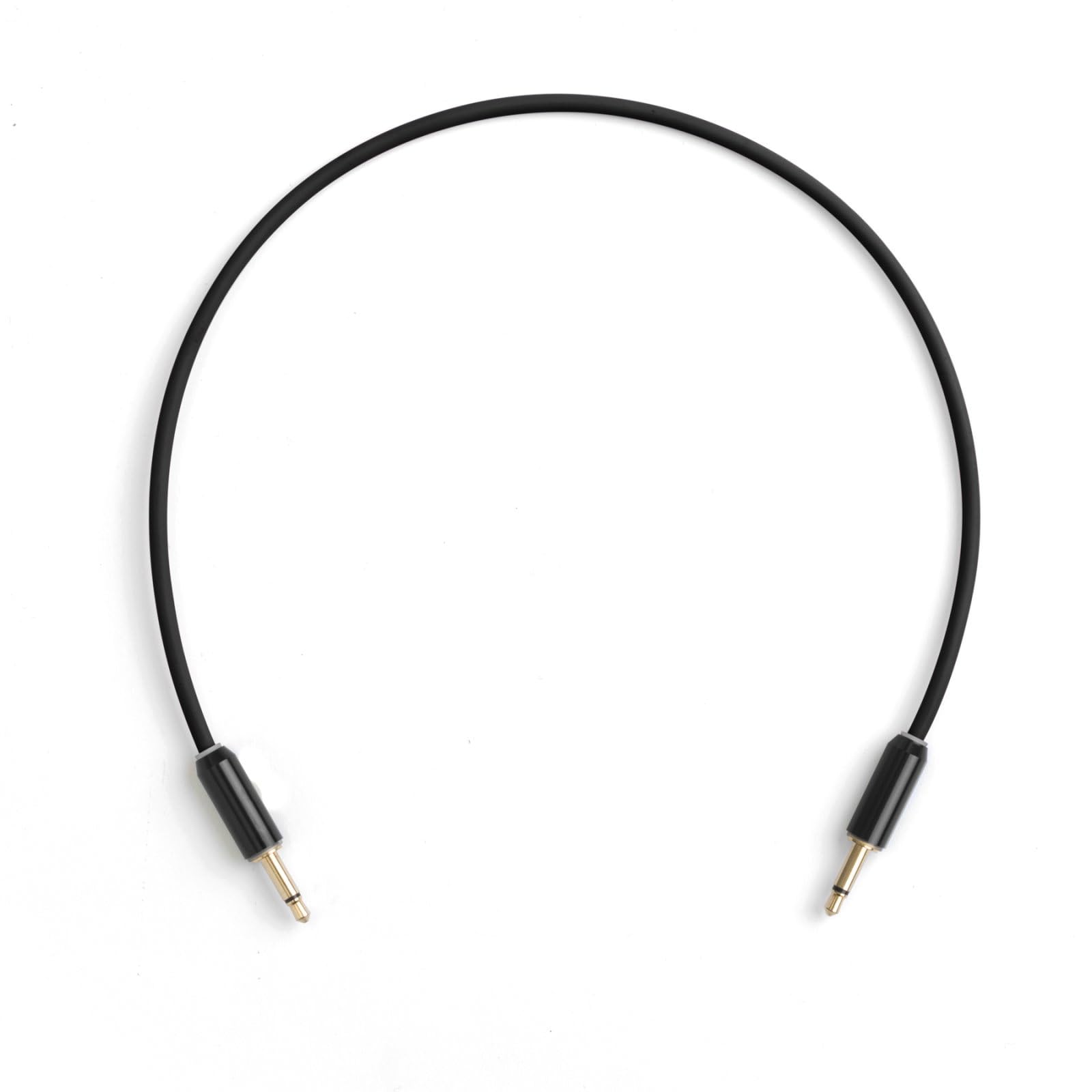 MyVolts Candycords Halo LED patch cables 2-pack, straight mini mono jack to straight mini mono jack, 30cm, Liquorice Black