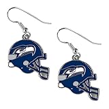 Sports Team Seattle Seahawks J Hook Dangle Logo Earring Set