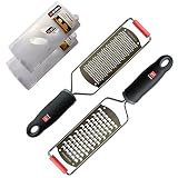 Di Oro 2-Piece Kitchen Grater Set - Handheld Coarse Cheese Grater and Fine Lemon Zester - Effortlessly Grates All Food Types and Cleans Easy - Ergonomic Comfort Grip and Razor Sharp Stainless Steel