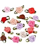 Ajetex 100pcs Satin Ribbon Rose Flower 12mm Wedding Appliques Mixed Color
