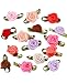 Ajetex 100pcs Satin Ribbon Rose Flower 12mm Wedding Appliques Mixed Color