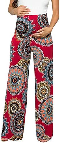 TAORE Leggings Women Casual Pants, Heart Printed Straight Leg Pants Bandage Mid-Waist Pencil Pants