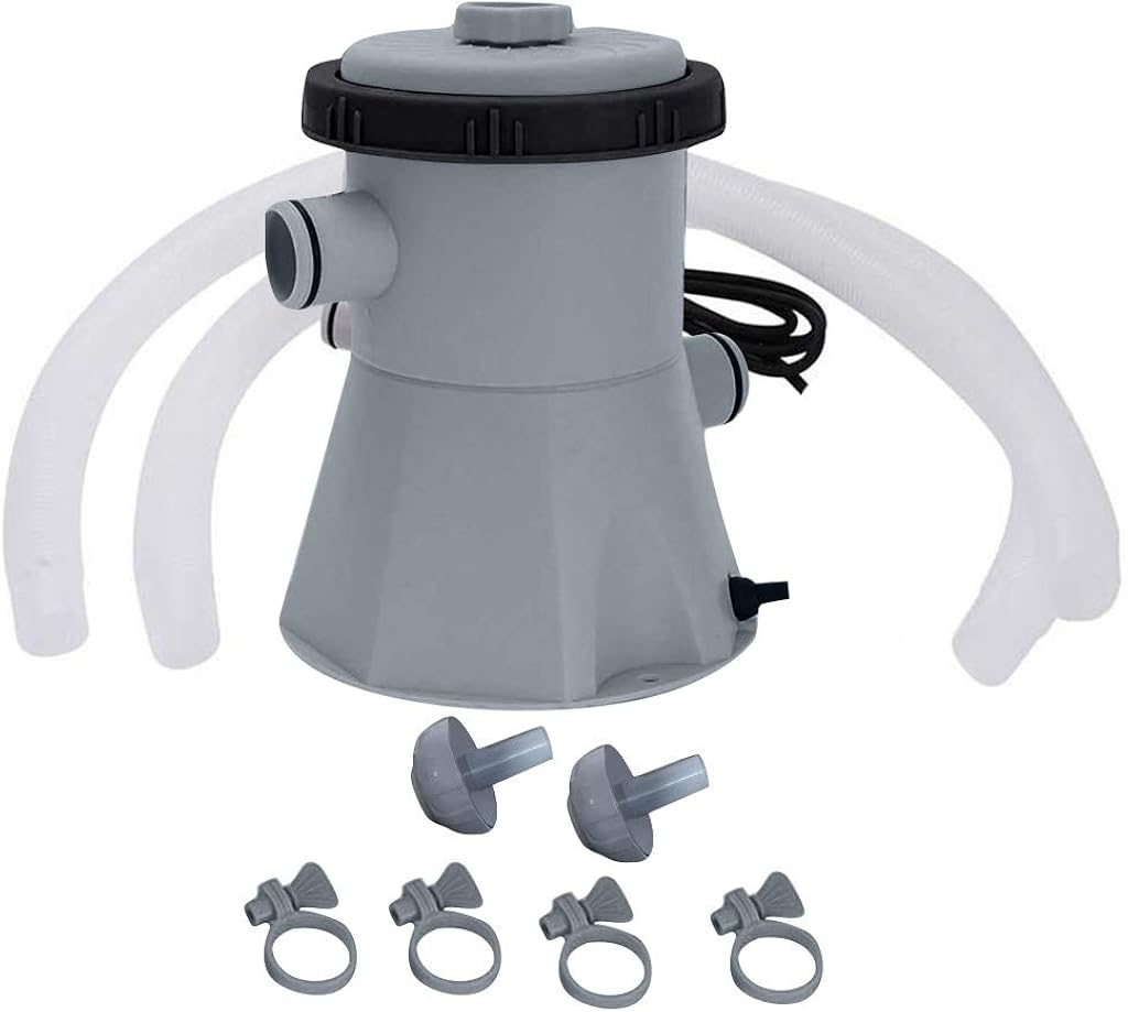 Filterpumpe Poolfilterpumpe für Aufstellpool Filter-Pools, 15W/220V Swimming Pool Kartuschenfilteranlage Clear Cartridge Filter Pump Filteranlage Filter Set Reinigungswerkzeug Set