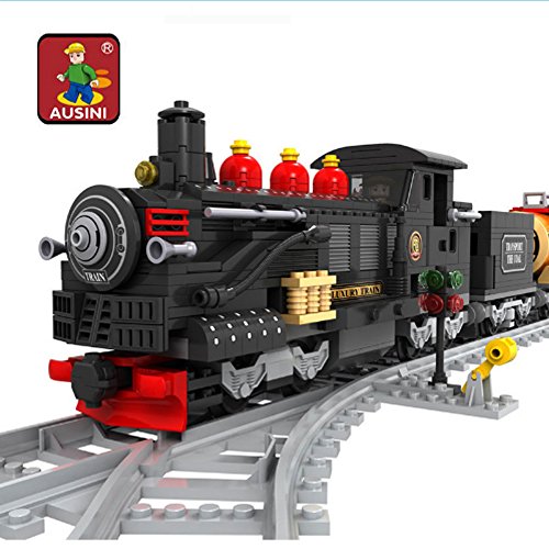 Building Blocks Ausini 25812 Vintage Toys Train Building Blocks Toys 462 Pcs Train Bricks Blocks Children'S Educational Toys(Simple Package)