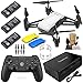 Tello Drone Quadcopter Executive Plus Combo with 3 Batteries, GameSir Remote Controller, Portable Charging Station, Yellow & Blue Snap-On Covers and More