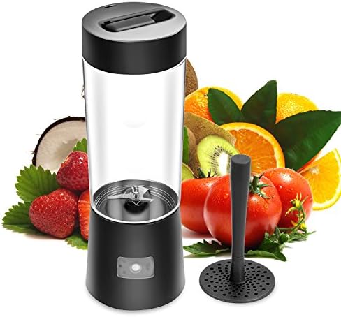 RUNNEPT Beach Mini Portable Juice Blender and Mixer, Juicer Cup, 500ml with 2600mAh Rechargeable LI Battery (Dark Grey)