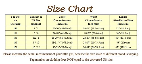 Dressy Daisy Girls' Princess Belle Costume Princess Dress Halloween Fancy Dress Up Size 5 / 6