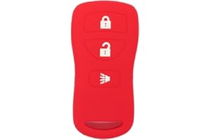SEGADEN Silicone Cover Protector Case Holder Skin Jacket Compatible with NISSAN 3 Button Remote Key Fob CV2507 Red