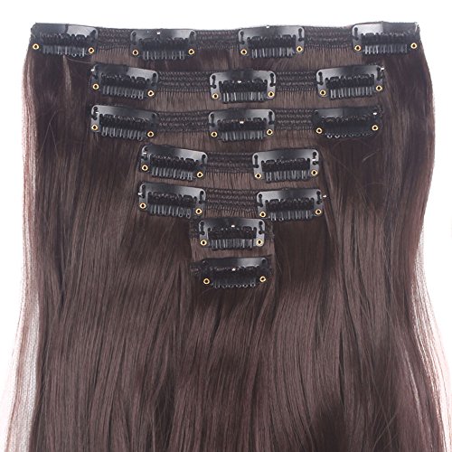 3-5 Days Delivery 7Pcs 16 Clips 23-24 Inch Thick Curly Straight Full Head Clip in on Double Weft Hair Extensions 20 Colors