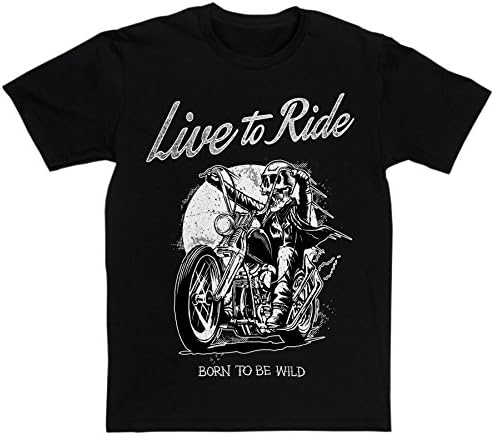 One Five Apparel Mens Live to Ride Born to Be Wild Biker Motorcycle T-Shirt