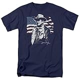 John Wayne The Duke American Idol Icon Adult Mens T-shirt Navy Blue (Large)