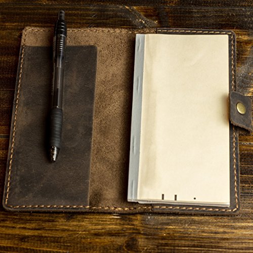 Pegai Personalized Checkbook Cover, Distressed Leather Checkbook Wallet, Checkbook Case - Clark | Chestnut Brown - Thumbnail 6