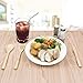 Redbean Bamboo Cutlery Set with 8.5 inch Stainless Steel Metal Straw and Cleaner，7.8 inch Bamboo Utensils for Travel and Camping，Portable with Case to Go