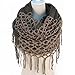 Women Winter Warm Crochet Knit Long Tassels Soft Wrap Shawl Scarves Scarf Two Styles Infinity and Straight (Khaki)