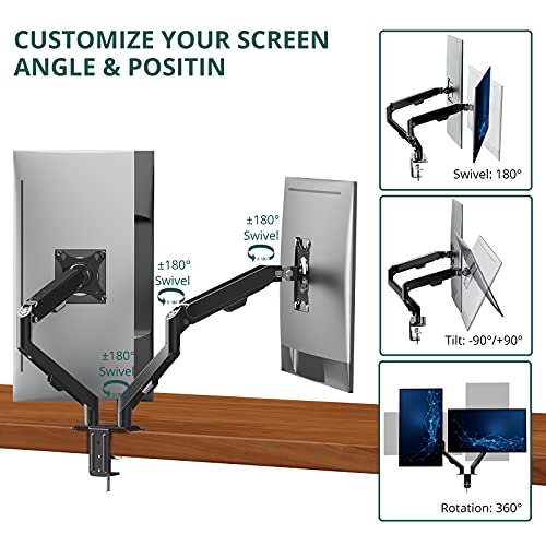ATUMTEK Dual Monitor Mount Stand Double Monitor Arm Stand for 15" to 30" Computer Screens