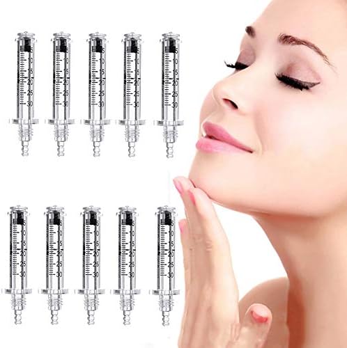 QIYE 0.3ML Hyaluron Injection Pen Non-Invasive Wrinkle Removal Face Lifting, 105 Pcs Ampoule Head for Hyaluron Pen Wrinkle Removal High Pressure Hyaluronic Density Atomizer