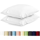 URBANHUT 100% Cotton Pillowcases, King Size, Ultra Soft Pillow Case, 20x36 Inches Set of 2, Hotel Quality Premium Cooling Pillow Cases - White