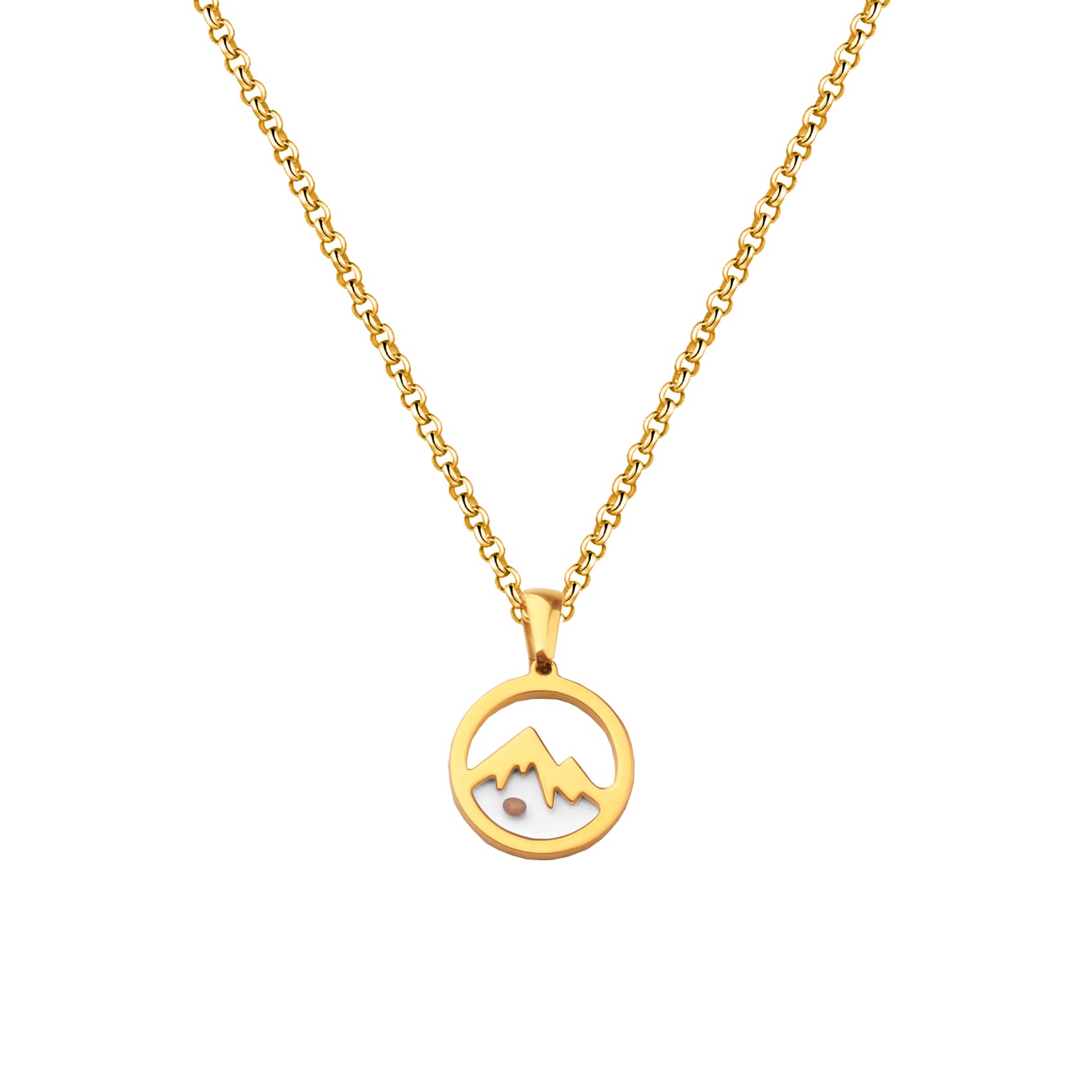 Octjewty Mountain Mustard Seed Jewelry Faith Move Mountains Necklace Bracelet Gift for Christian, Stainless Steel Resin, Gold