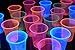 DirectGlow 12oz Neon Assorted Blacklight Reactive Soft Plastic Cups (Multicolor, 20)