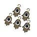 MEIBEADS 20pcs/bag 1319mm Hamsa Evil Eye Bead for Snake Chain Charm for Bracelet jewelay making(blue and gold)