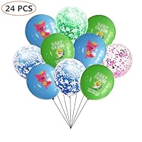 24 pcs Cute Shark Balloons Party Supplies,12 Inch Large Latex Helium Balloons, Balloons For Shark Theme Birthday Party Decorations.