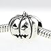 Halloween Jack-o-Lantern Pumpkin .925 Sterling Silver Bead Charm