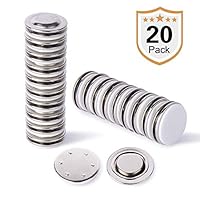 Strong Small Round Name Badge Magnet,20 Pack Ideal for Button Badges, Circle Badges,Brooches, Arts&Crafts and Other Round or Small Name Tags