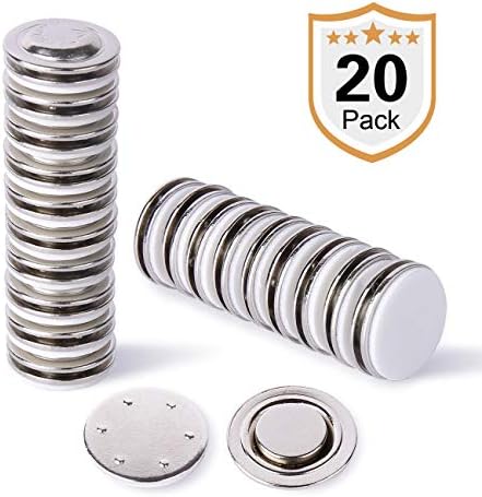 Strong Small Round Name Badge Magnet,20 Pack Ideal for Button Badges, Circle Badges,Brooches, Arts&Crafts and Other Round or Small Name Tags