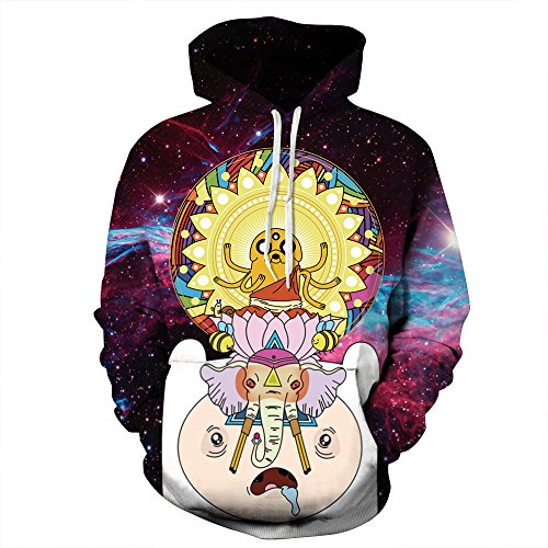 Zegoo Queen King Printed Hooded Sweatshirt Fashion Couples Pullover Hoodie M
