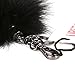 URSFUR Huge Fluffy Black Fox Tail Cosplay Toy Fur Key Chain Bag Pendant Ring