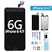 Ibaye LCD Display Touch Screen Digitizer Glass Lens with Camera and Home Button Assembly Repair Replacement for iPhone 6 (4.7) inch with Tools White