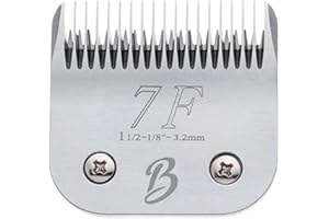 Bucchelli Detachable A Series 7f Blades for Dog Grooming Full Tooth Cuts Length 1/8" - 3.2mm Japanese High Carbon Steel 7F Dog Grooming Blade Supplies | 7f Blade Clippers (Compatible A5 Series(B7F)