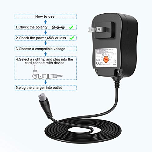 Aisilk 45W Multi-Voltage AC/DC Adapter, 5V 6V 7.5V 9V 12V 13.5V 15V Switching Wall Cord Charger with 5V 2.4A USB Plug for Tablet, Smartphone, Router, CCTV, LED Light and More Small Electronics - Thumbnail 5