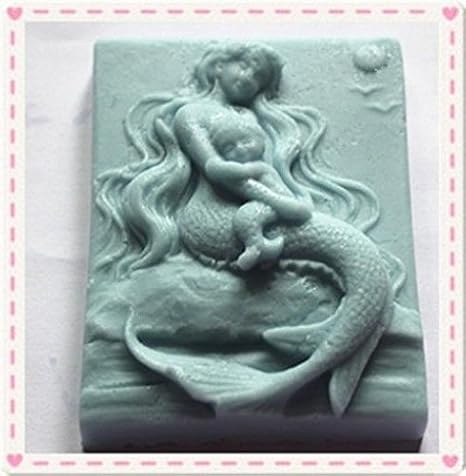 Amazon Co Jp 人魚姫の母と子のシリコンモールド金型クラフト Diy ハンドメイド 3d 石鹸型 モデル Day Hugty ホーム キッチン
