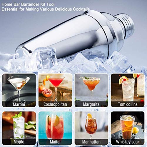AMAZOM Cocktail-Shaker-Barkeeper-Kit-Set, 14-Teiliges Martini-Shaker-Set Bar-Set Mit Edelstahlständer, Barwerkzeugen Für… – Bild 7
